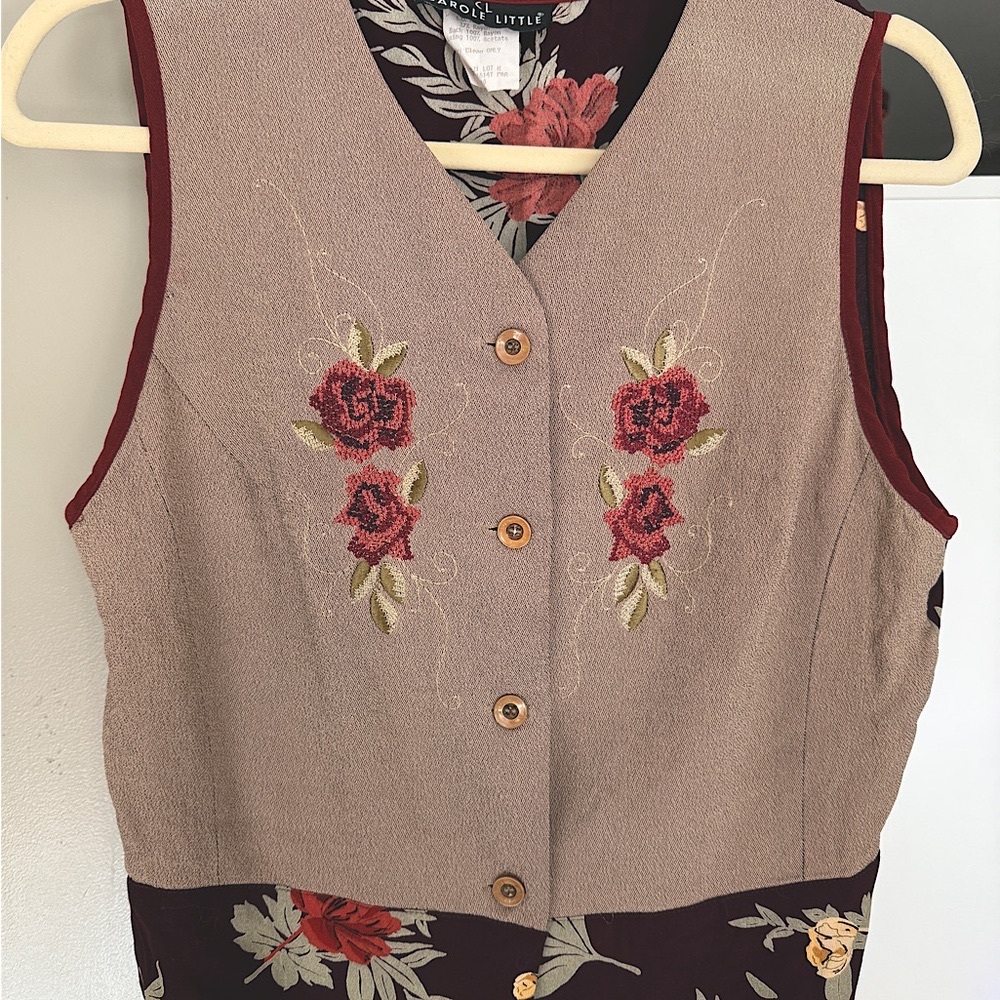 90’s Floral Button Up Vest Tank